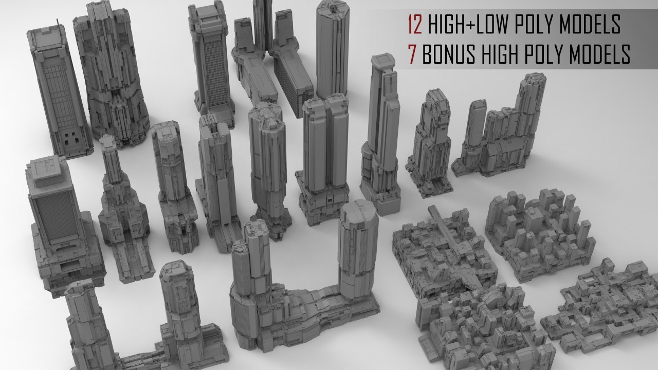 City Kit Sci-Fi Edition - Artstation — 3D model download