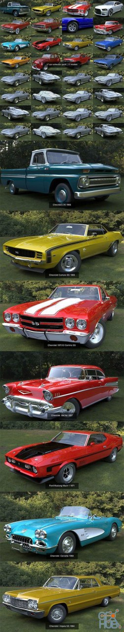 17 Car Collection — 3D model download
