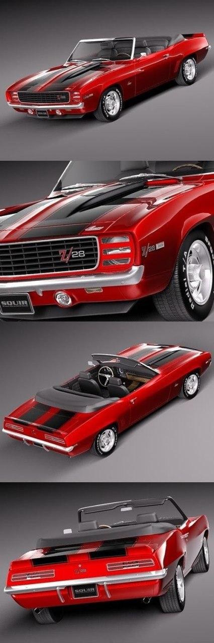 Chevrolet Camaro 1969 Z28 Cabrio - 3D Model — 3D model download