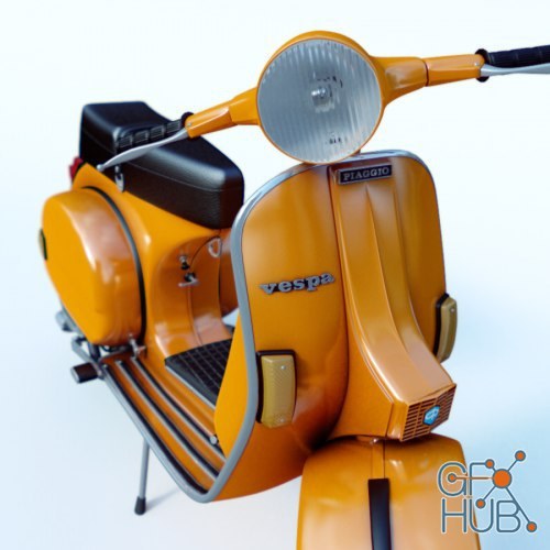 Vespa Scooter P200E — 3D model download