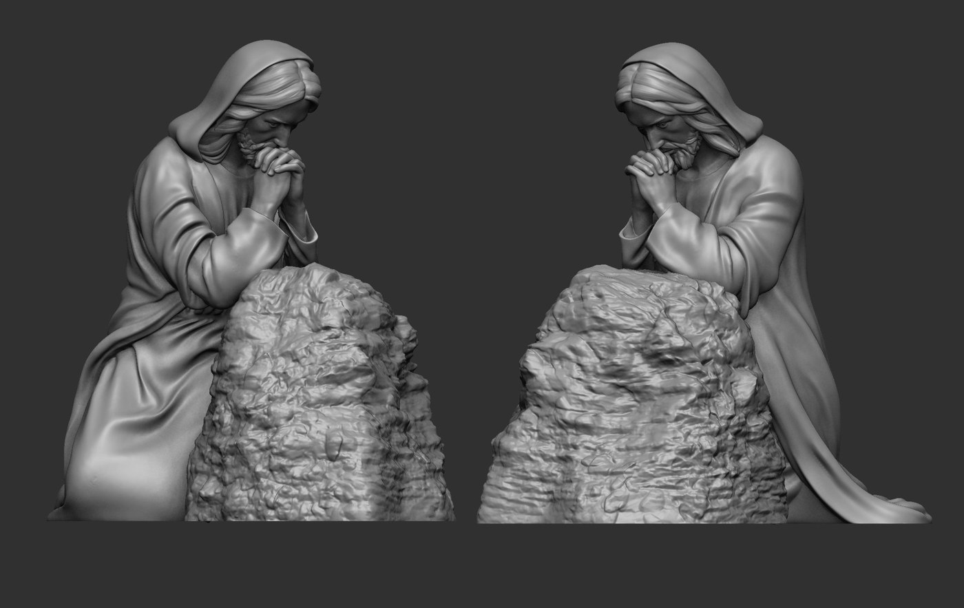 Jesus Praying — 3D model download