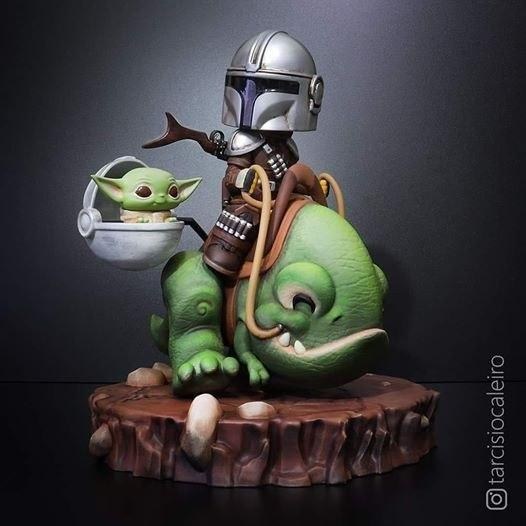 Mandalorian Cartoon Diorama — 3D model download