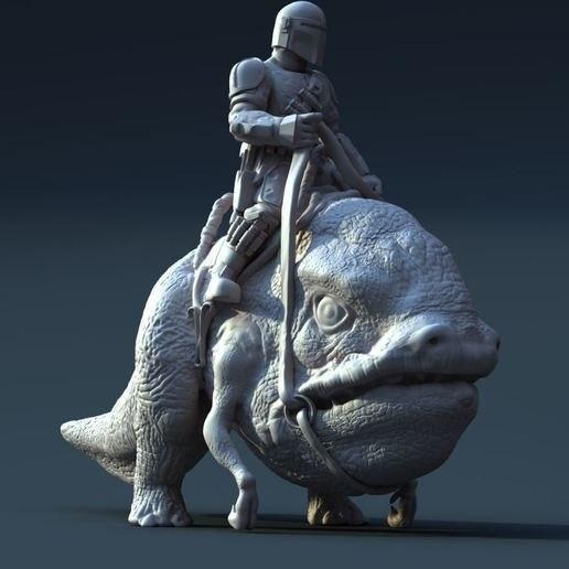 Mando Riding Blurrg — 3D model download