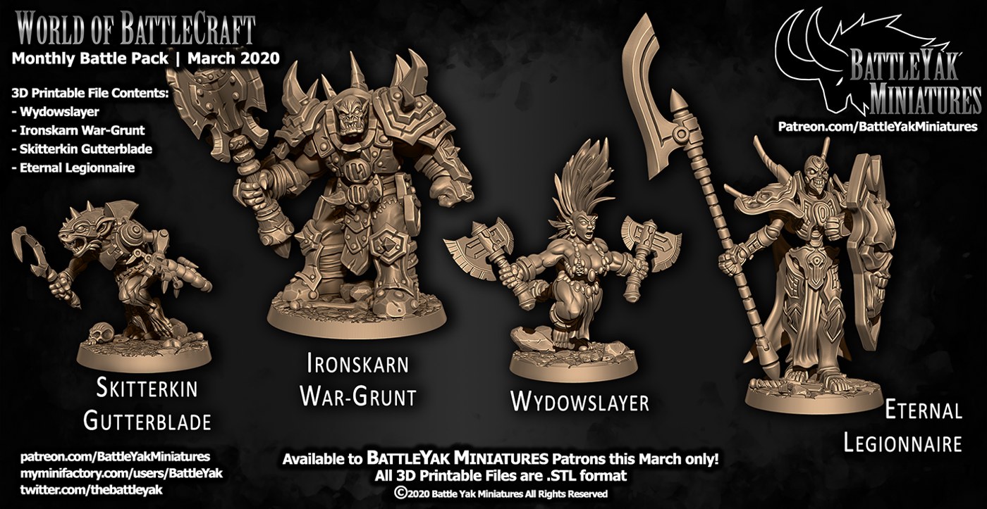 Battle Yak Miniatures - March - World of Battlecraft — 3D model download