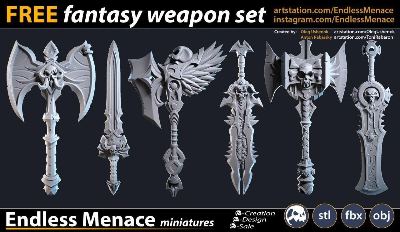 Fantasy Weapon Set — 3D model download