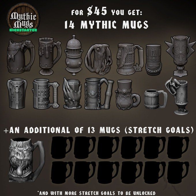 Mythic Mugs Kickstarter — 3D model download