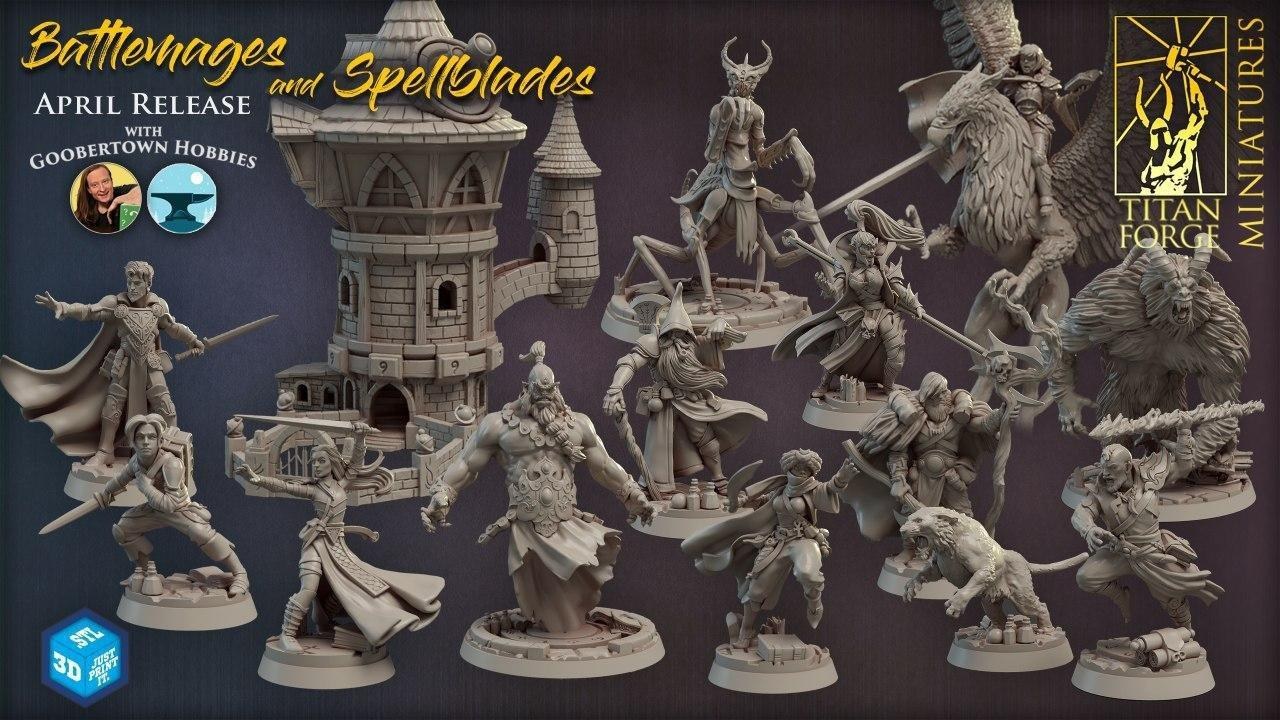 Titan Forge - April 2020 - Battlemages Spellblades — 3D model download