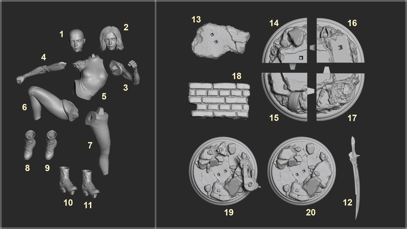 Alita Battle Angel 3D Print — 3D model download