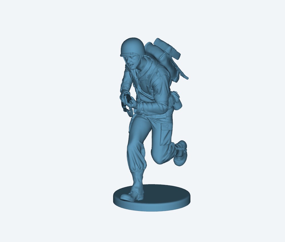 American soldier ww2 run A1 — 3D model download