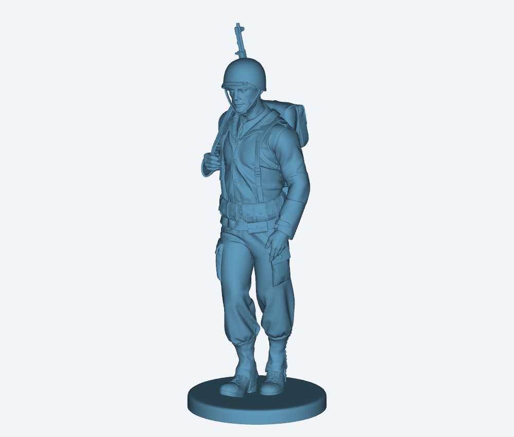 American soldier ww2 walk A1 — 3D model download