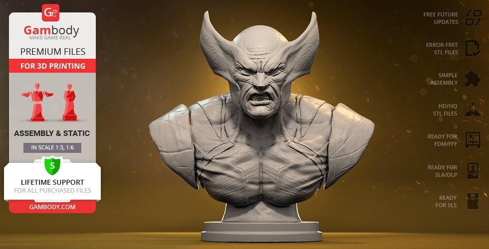 Wolverine Bust — 3D model download