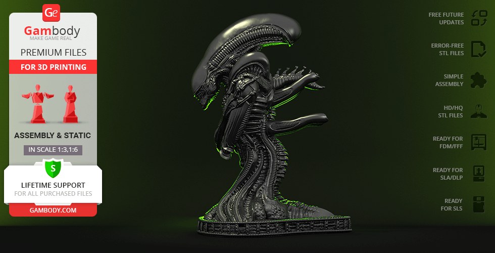 Av P Aliens Xenomorph Bust — 3D model download