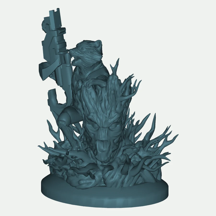 Rocket Raccoon and Groot Diorama