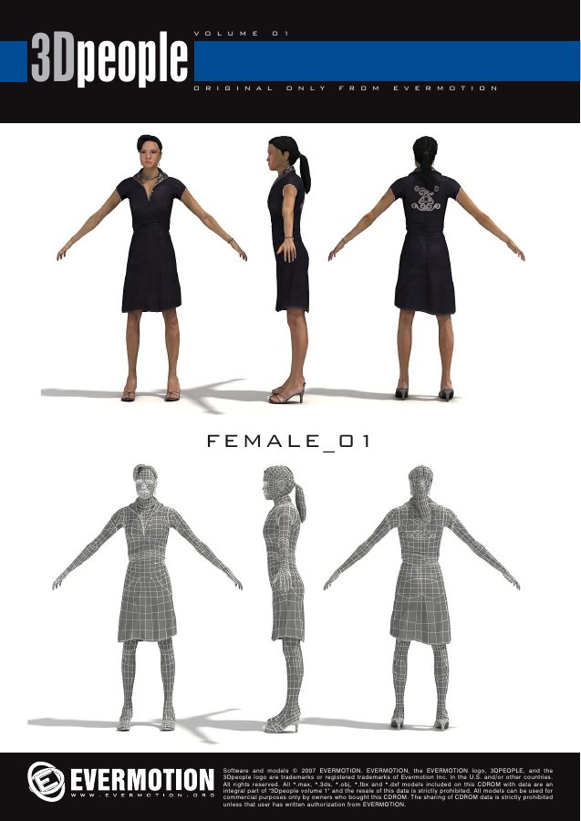 3DPeople Vol. 001 catalogue first page