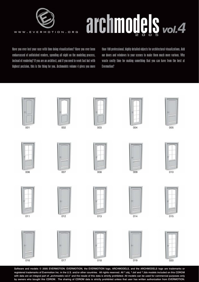 Archmodels Vol. 004 catalogue first page