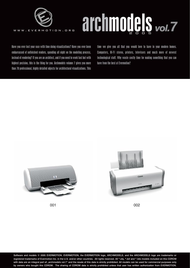 Archmodels Vol. 007 catalogue first page