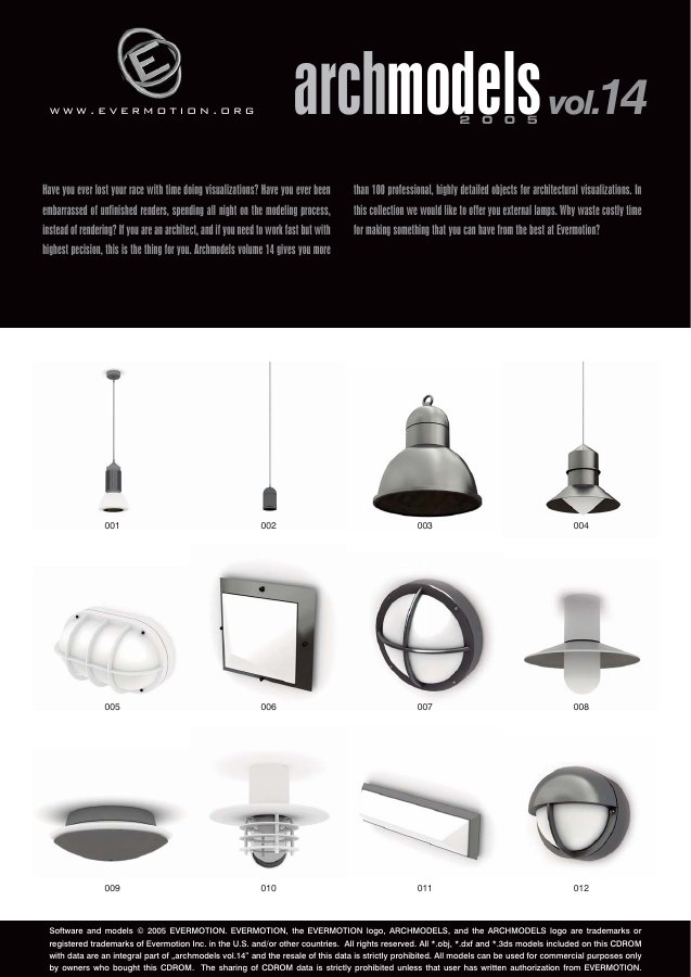 Archmodels Vol. 014 catalogue first page