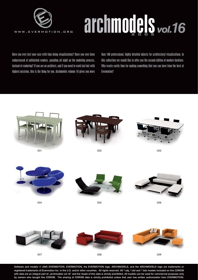 Archmodels Vol. 016 catalogue first page