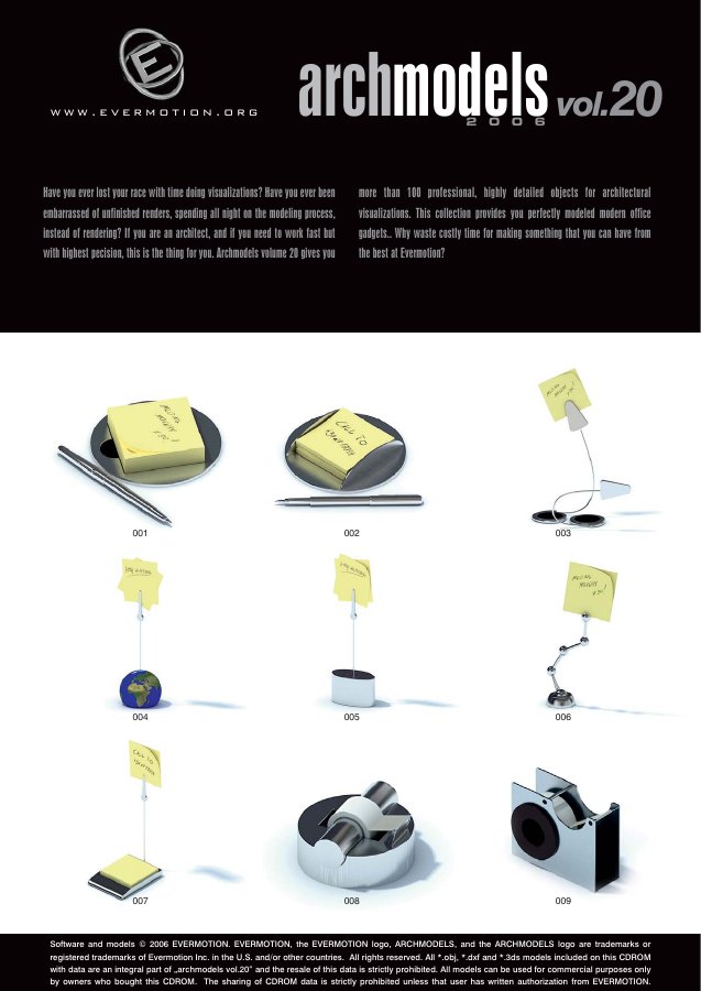Archmodels Vol. 020 catalogue first page