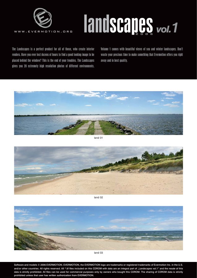 Landscapes Vol. 001 catalogue first page