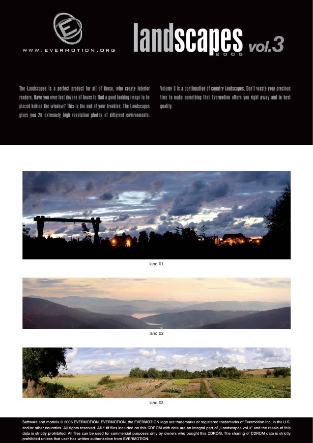 Landscapes Vol. 003 catalogue first page