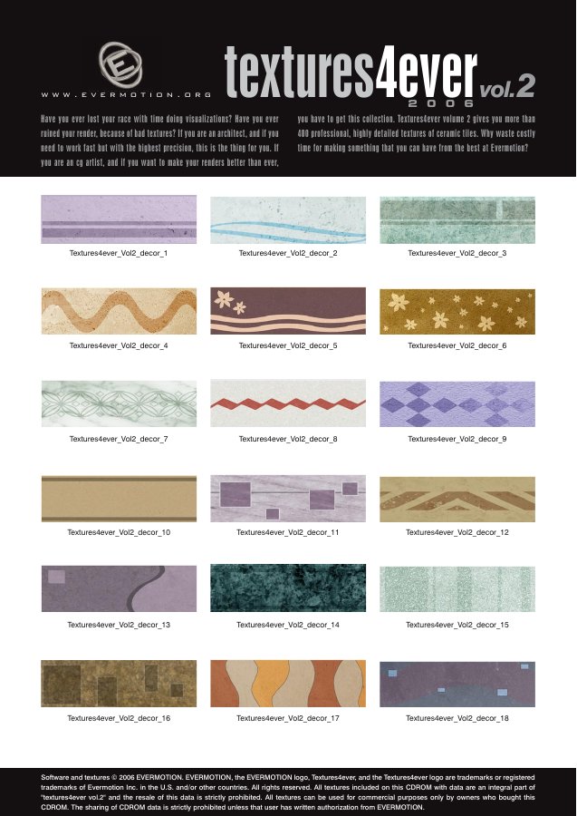 Textures4ever Vol. 002 catalogue first page