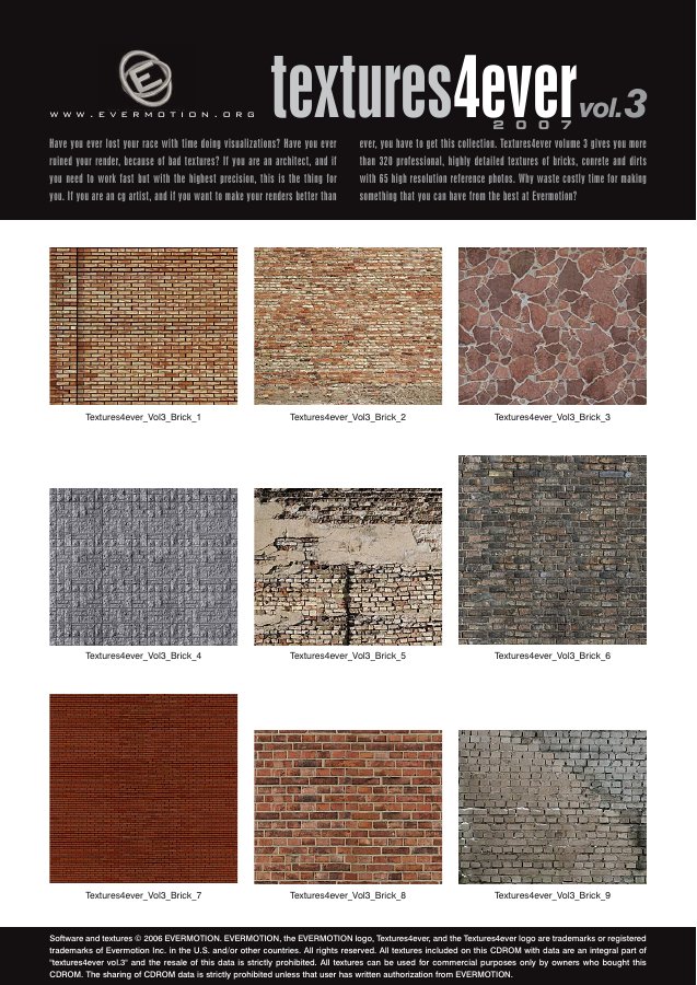 Textures4ever Vol. 003 catalogue first page